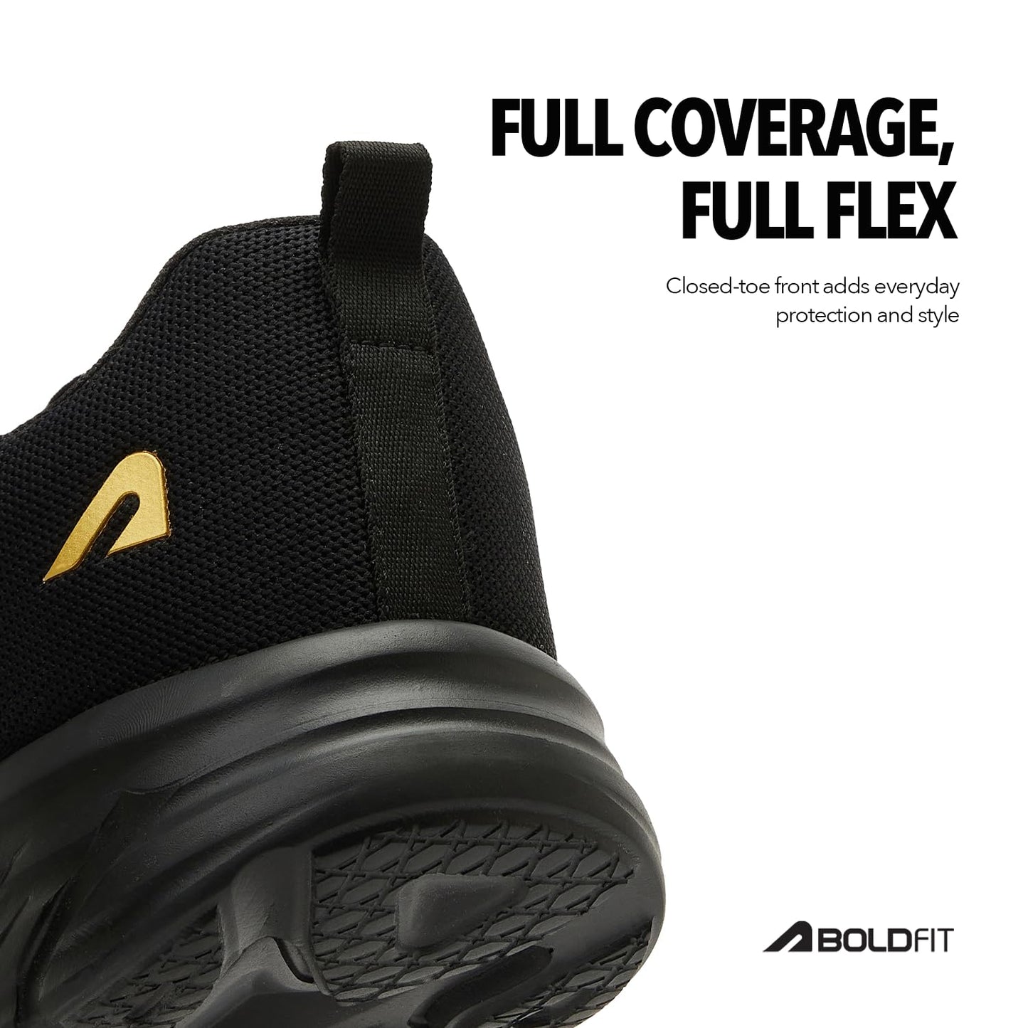 Boldfit Black Running Comfortable Sports Shoes for Men | Running Lightweight Gym Shoe for Men | Workout Soft Cushioned Walking Shoe for Men | Anti Slip Gym Footwear