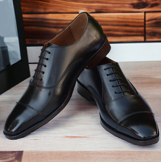 Grant Oxford Handmade Leather Sole Shoes - SeeandWear