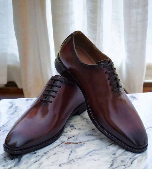Grant Handmade Wholecut Leather Sole Shoes - SeeandWear