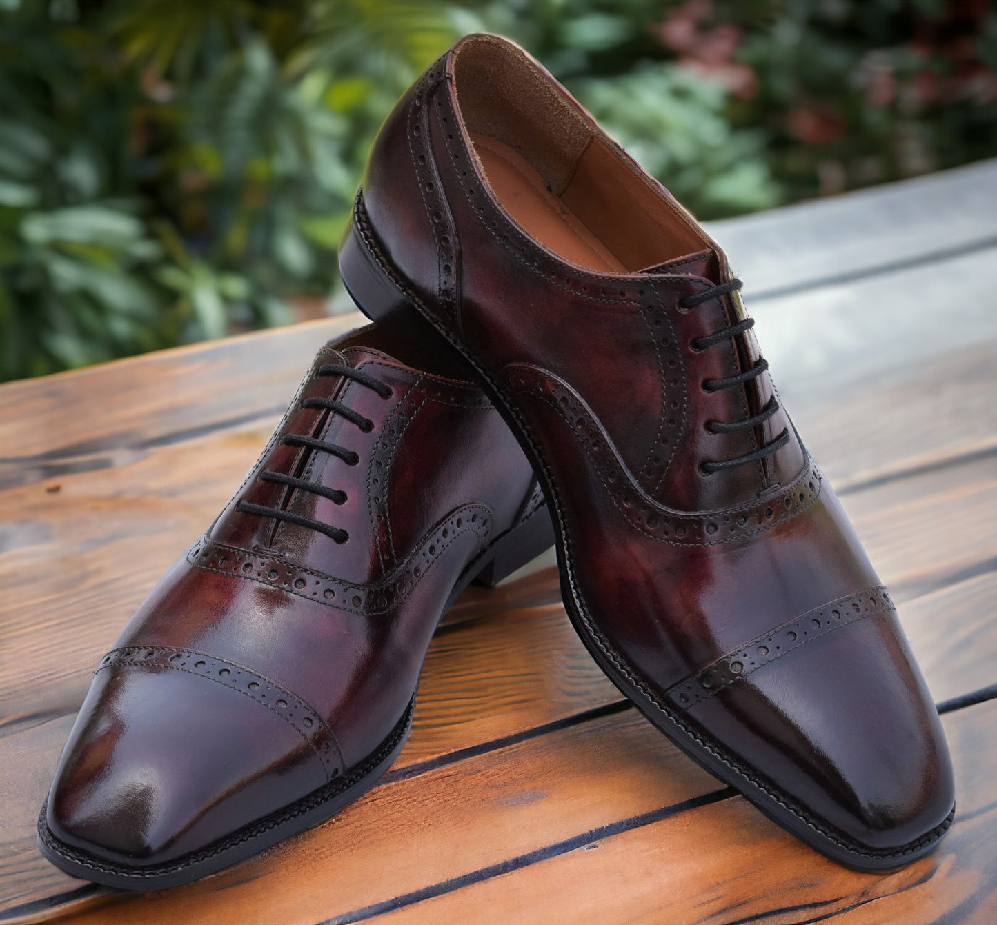 Robert Wine Handmade Leather Brogue Shoes - SeeandWear