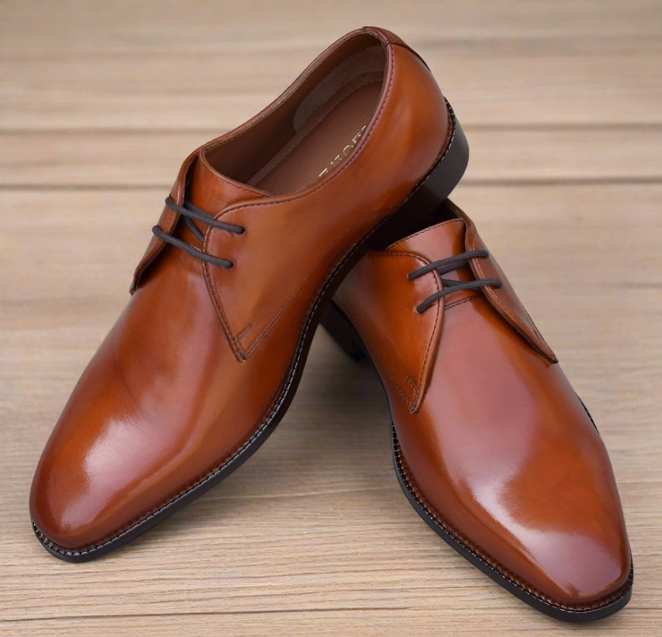 Grant Handmade Leather Sole Derby Shoes - SeeandWear