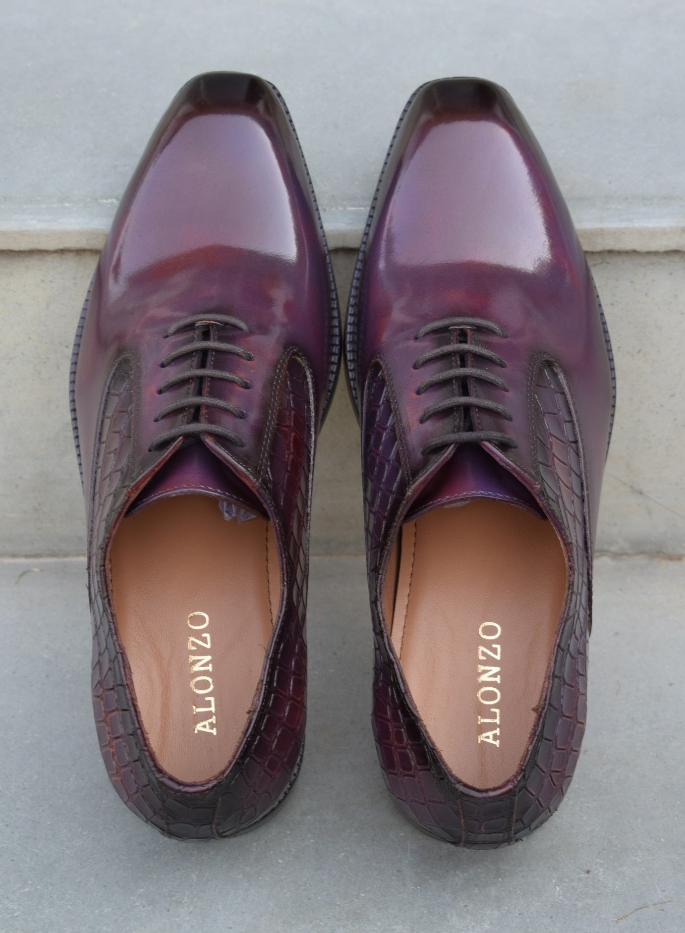 Greyson Handpatina Wholecut Leather Shoes - SeeandWear