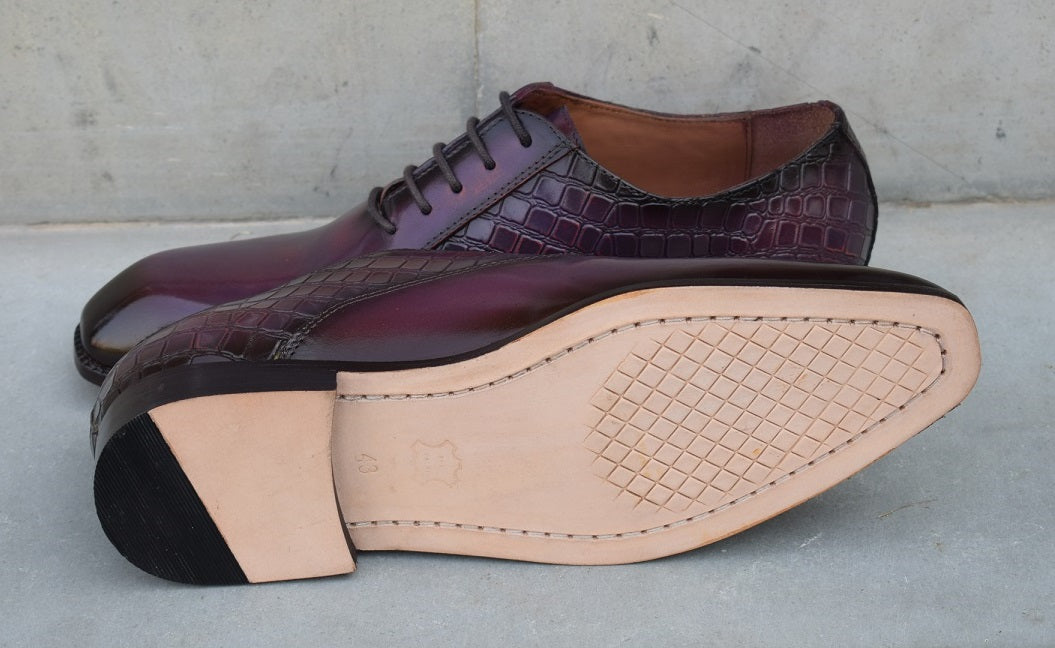 Greyson Handpatina Wholecut Leather Shoes - SeeandWear