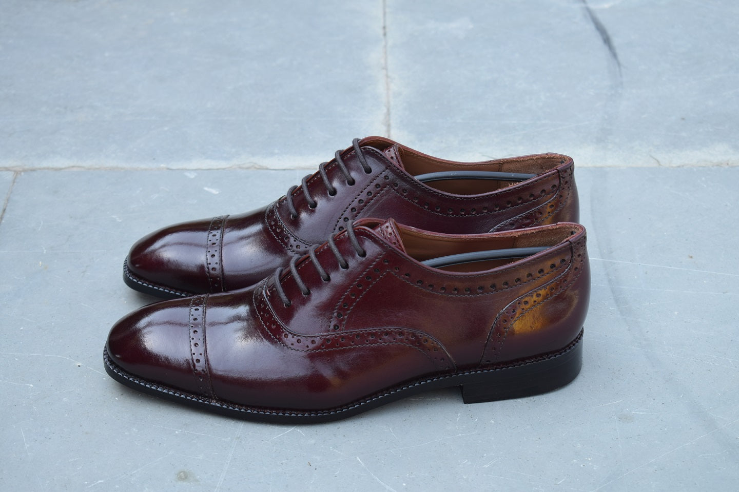 Robert Burgundy Handmade Brogue Shoes - SeeandWear