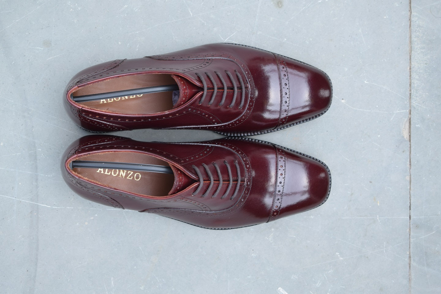 Robert Burgundy Handmade Brogue Shoes - SeeandWear