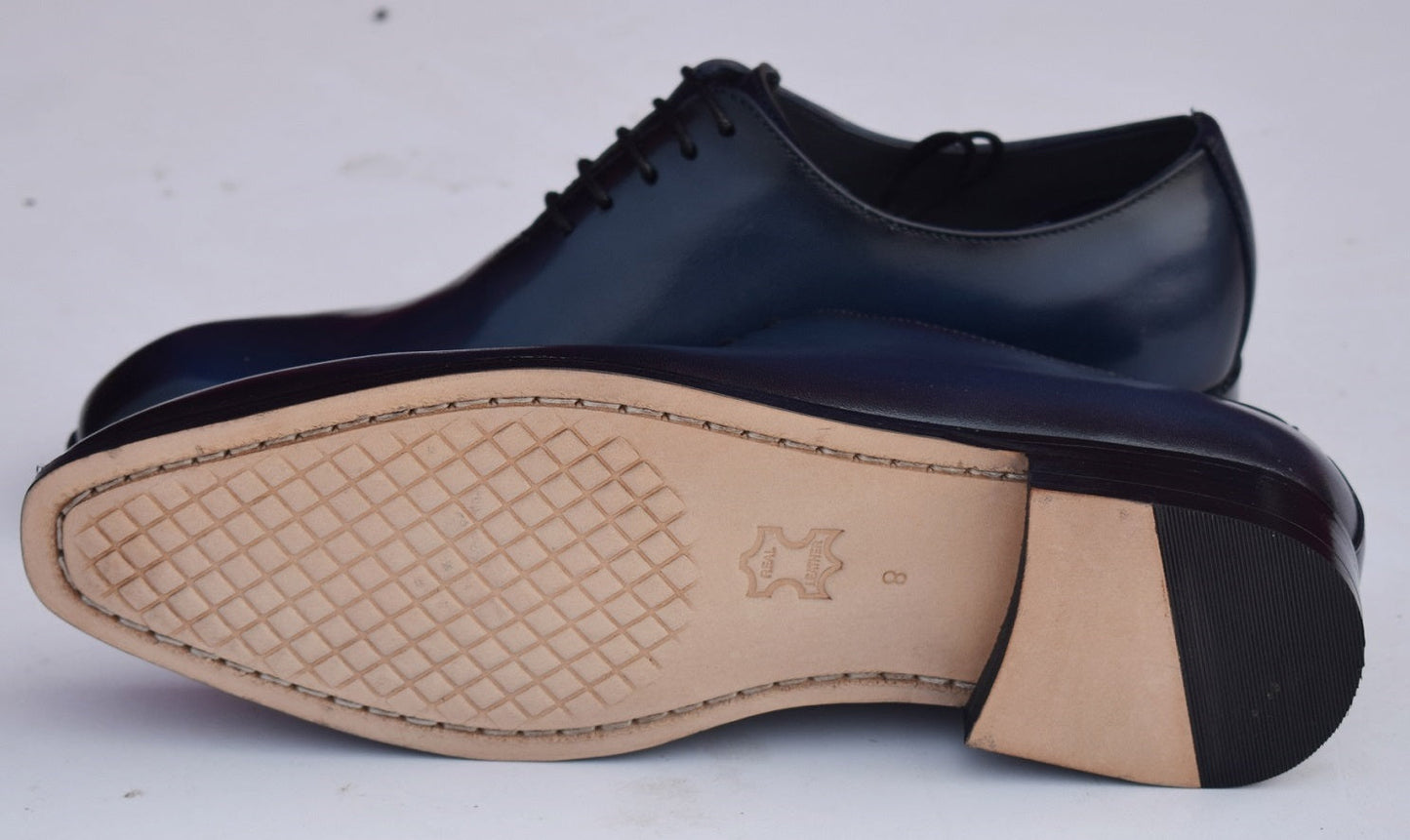 Greyson Wholecut Blue Leather Sole Shoes