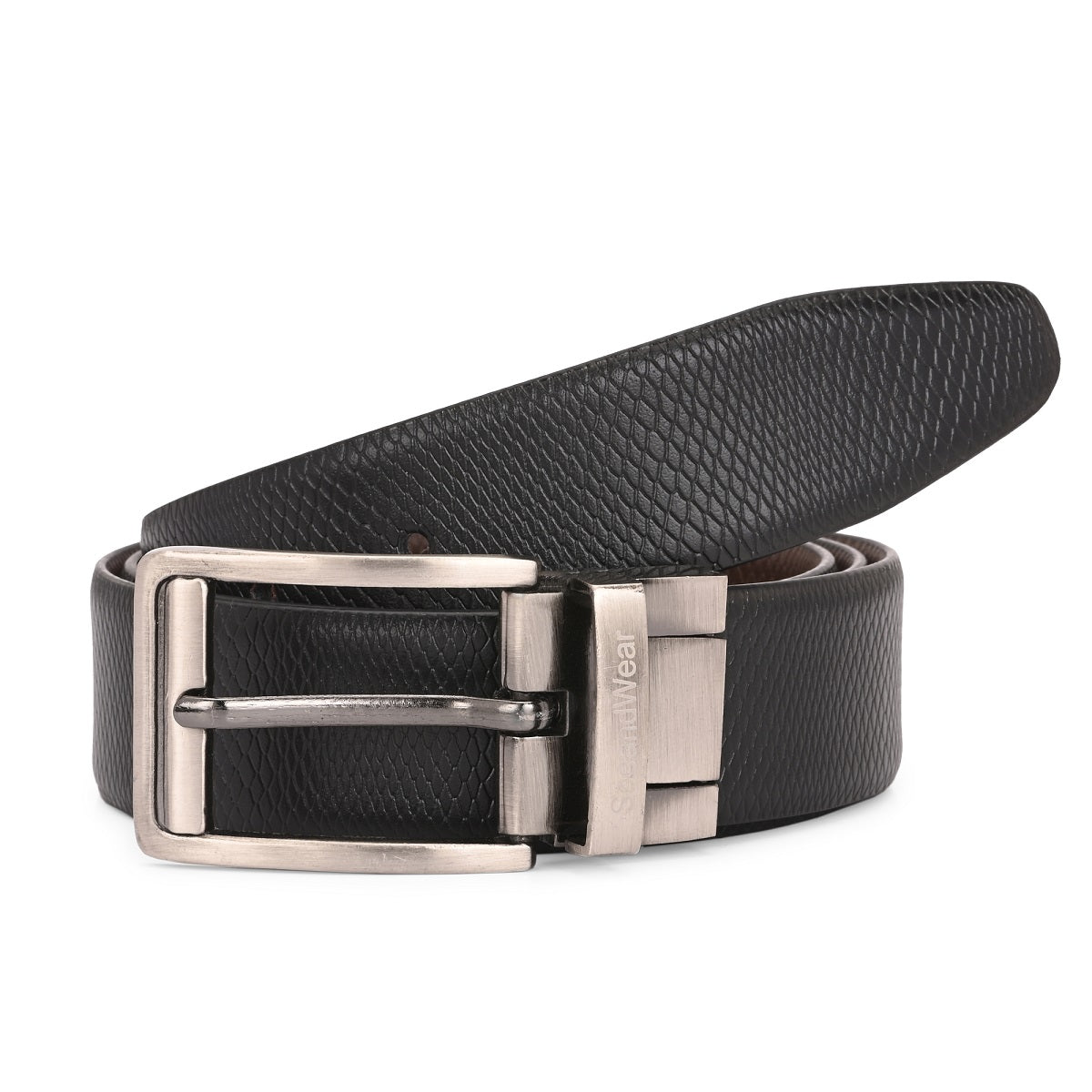 Reversible Leather Belt Black and Brown - Snake Print - SeeandWear