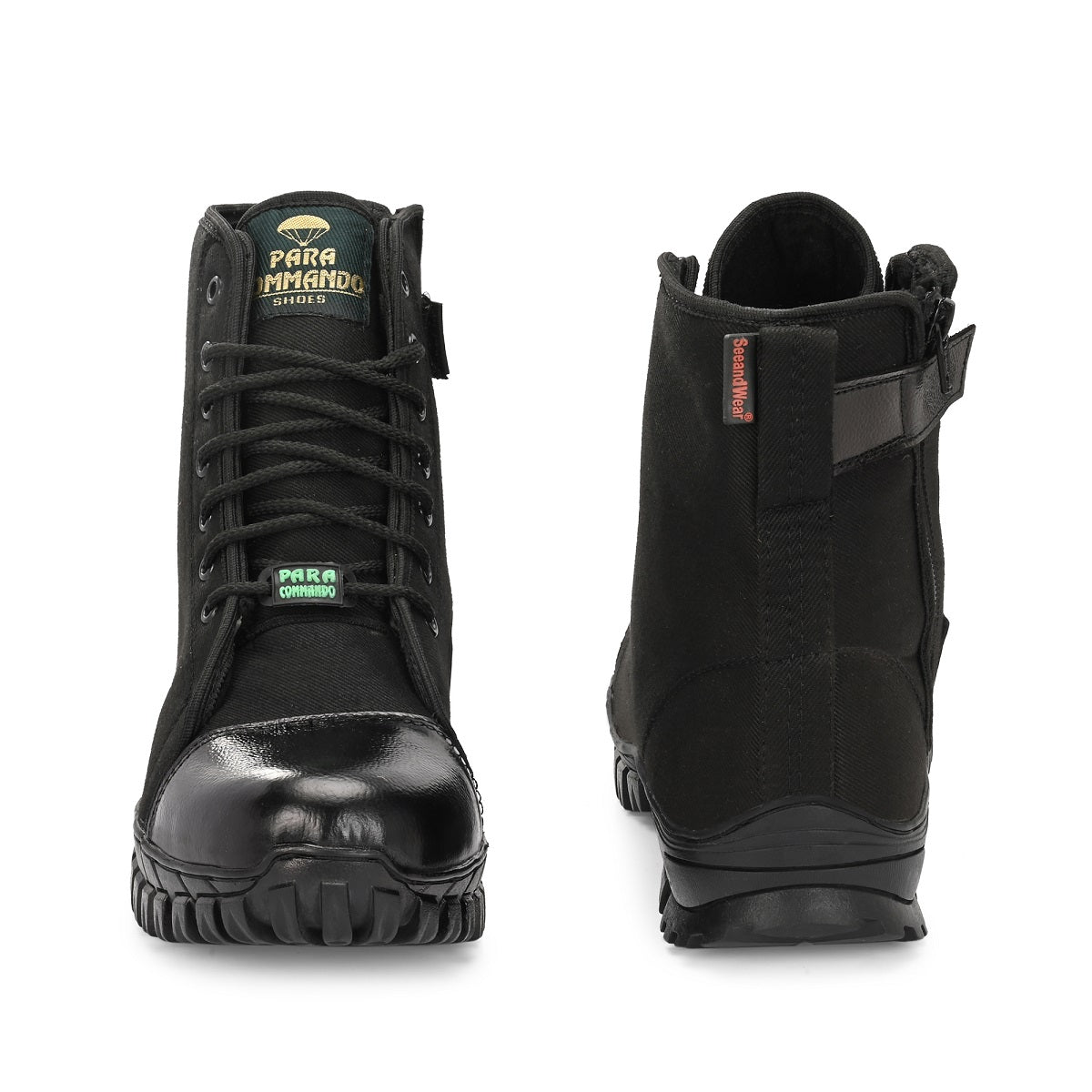 SeeandWear Zipper Jungle Boots for Men Army | Trekking | Antislippery Rubber Sole