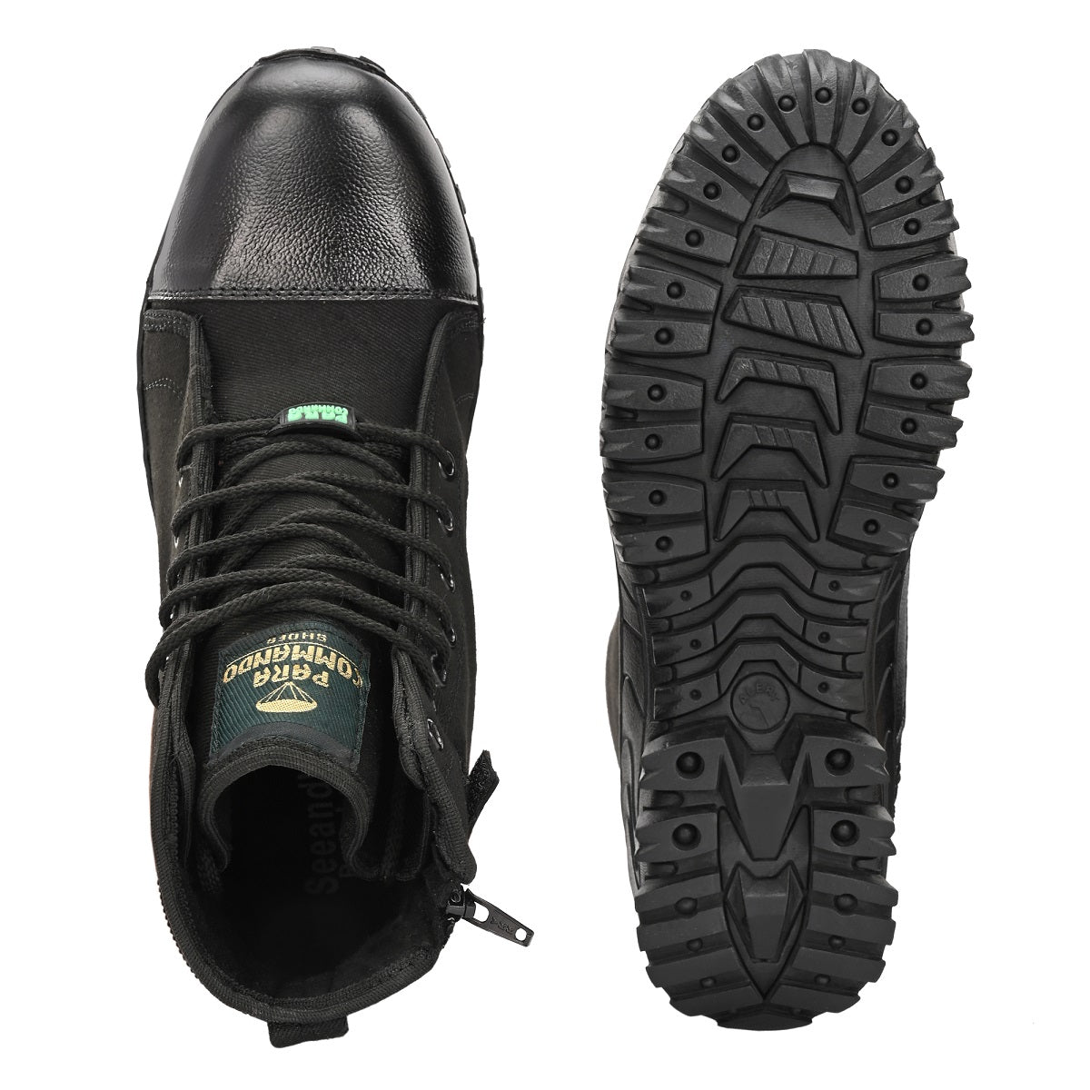 SeeandWear Zipper Jungle Boots for Men Army | Trekking | Antislippery Rubber Sole