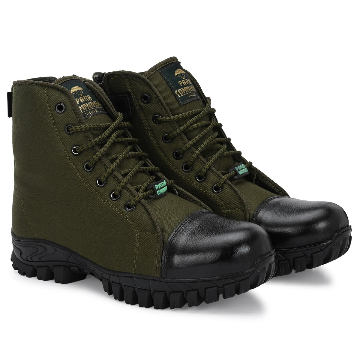 SeeandWear Zipper Jungle Boots for Men Army | Trekking | Antislippery Rubber Sole