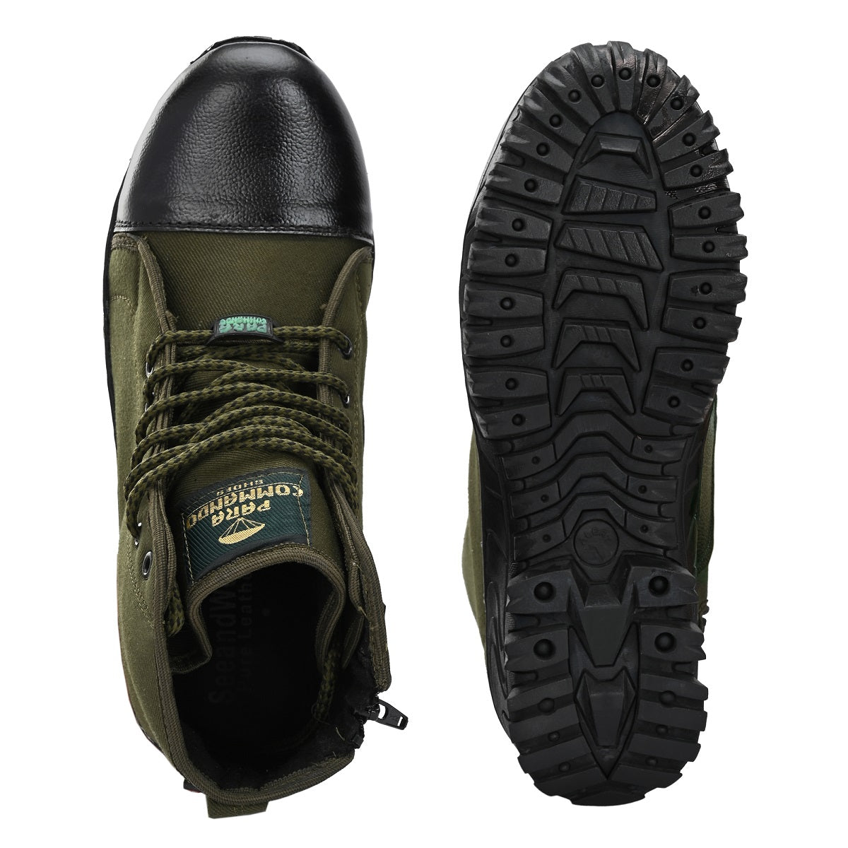 SeeandWear Zipper Jungle Boots for Men Army | Trekking | Antislippery Rubber Sole