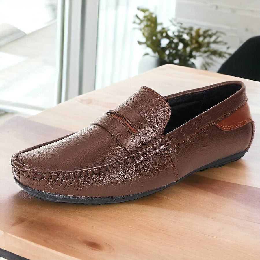 Mens leather loafer cheap slippers