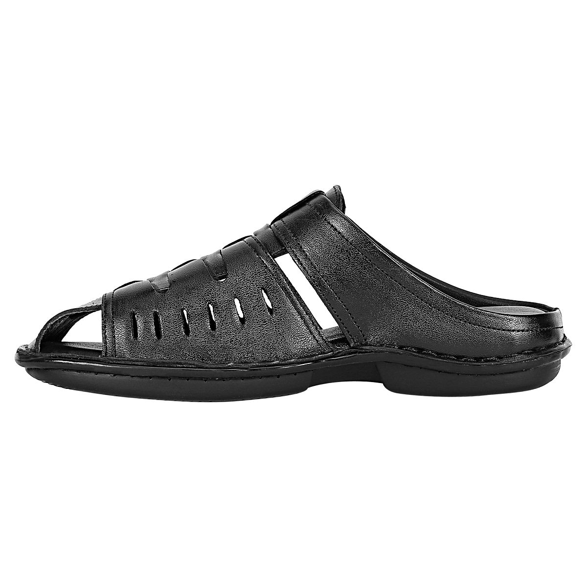 SeeandWear Men Leather Black Sandal - SeeandWear