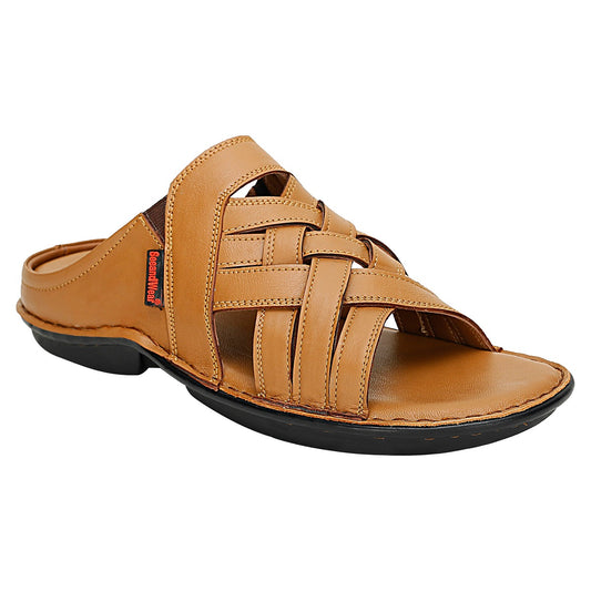 SeeandWear Men Leather Tan Sandal - SeeandWear