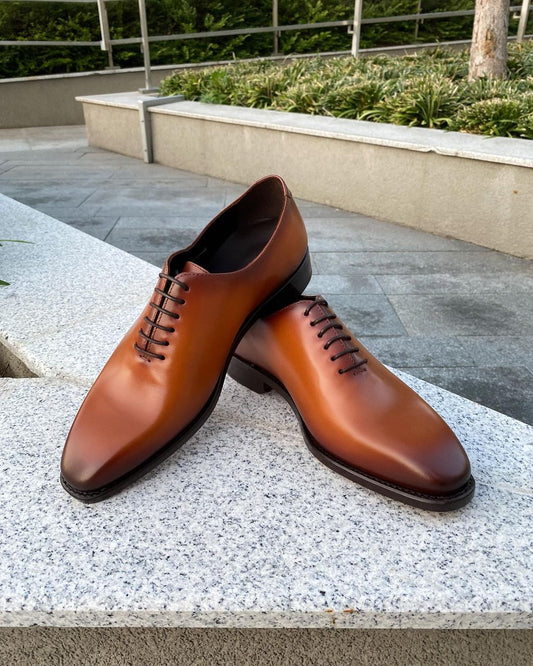 Grant Handmade Wholecut Leather Sole Shoes - SeeandWear