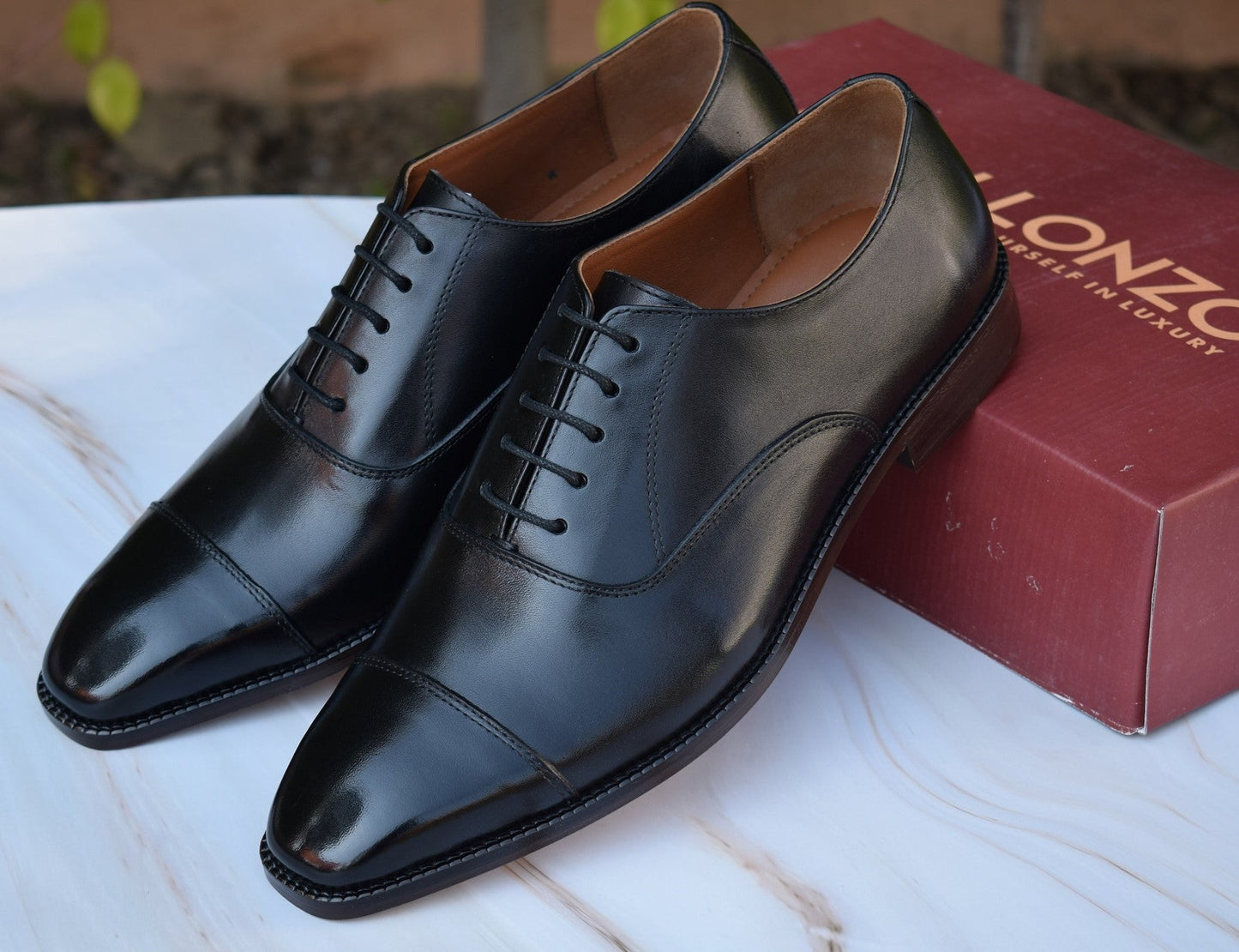 Grant Oxford Handmade Leather Sole Shoes - SeeandWear