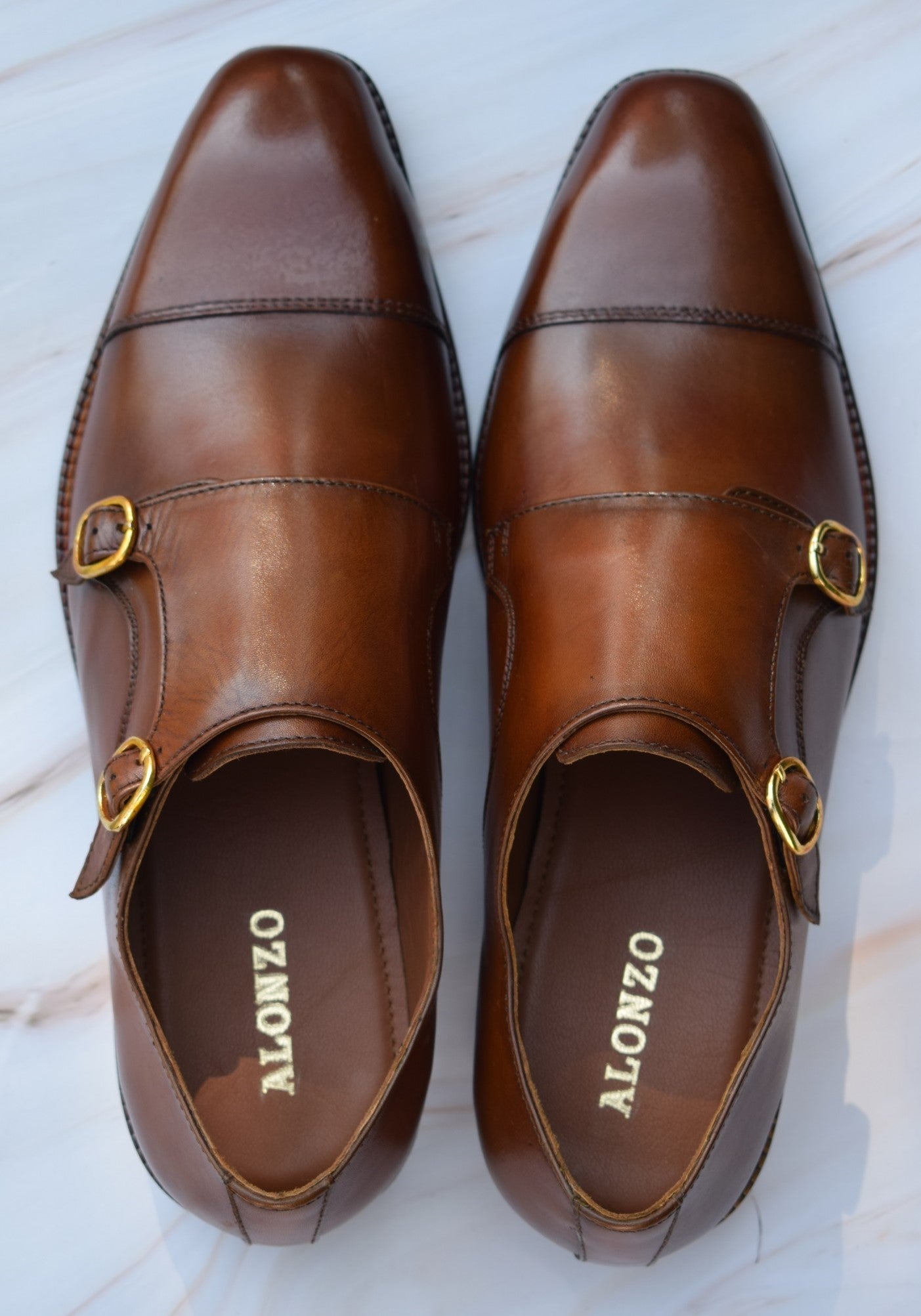 Style HandMade Double Monk Leather Sole Shoes - SeeandWear
