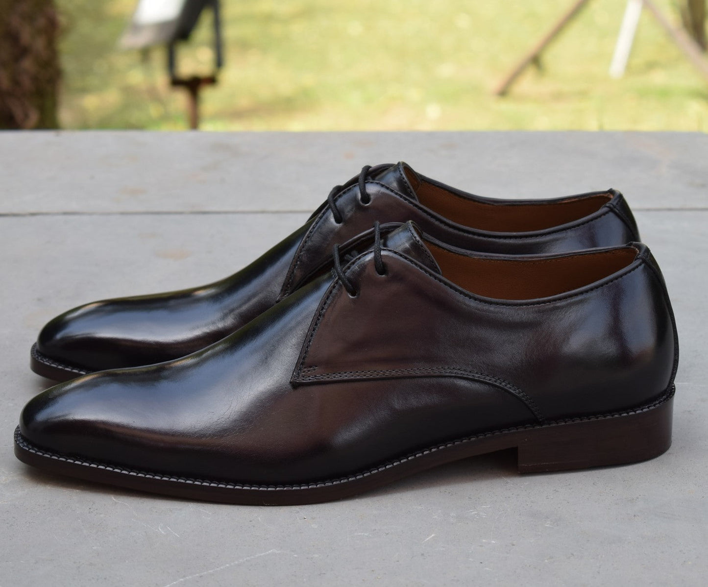 Grant Handmade Leather Sole Derby Shoes - SeeandWear
