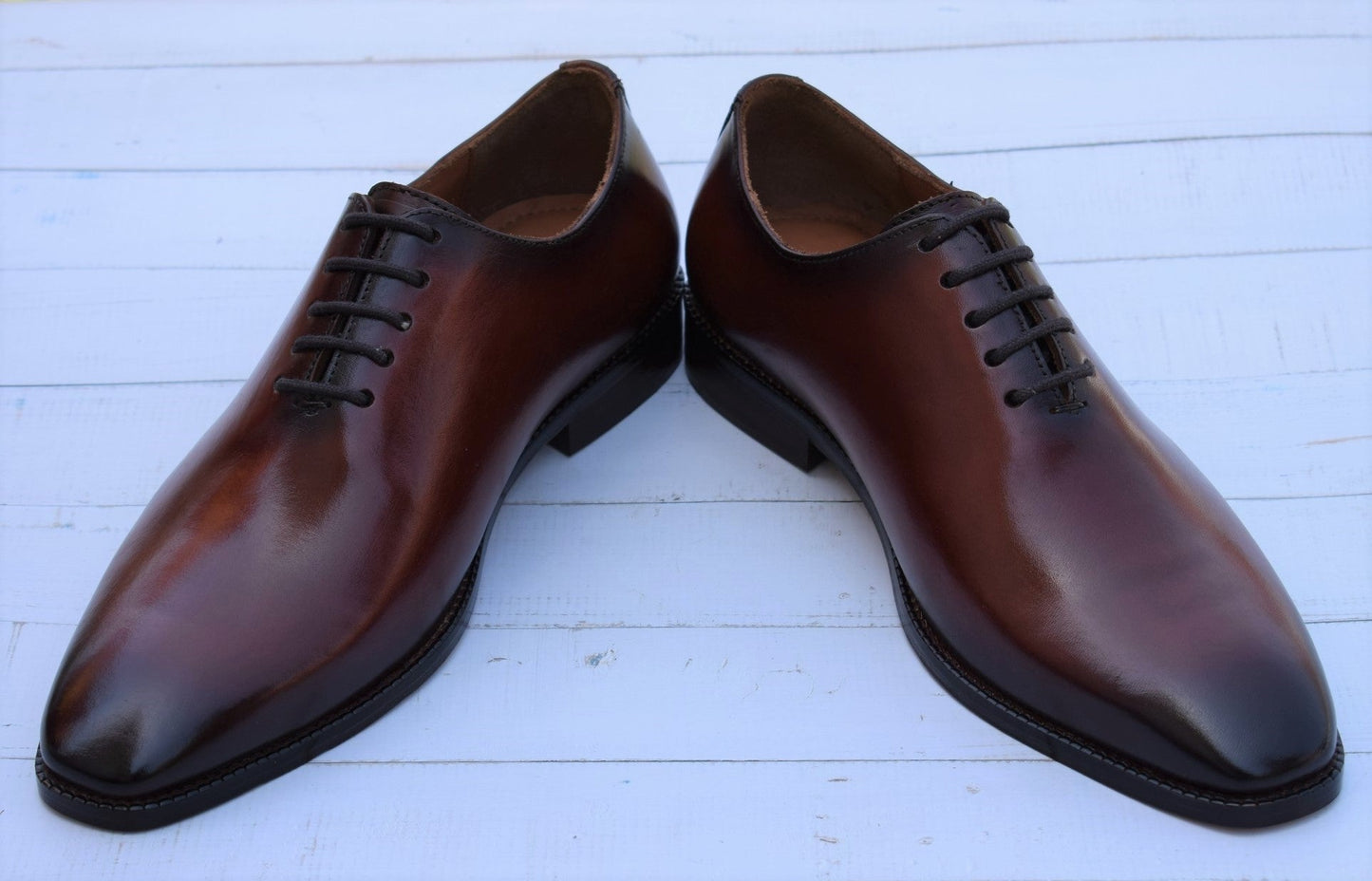 Grant Handmade Wholecut Leather Sole Shoes - SeeandWear