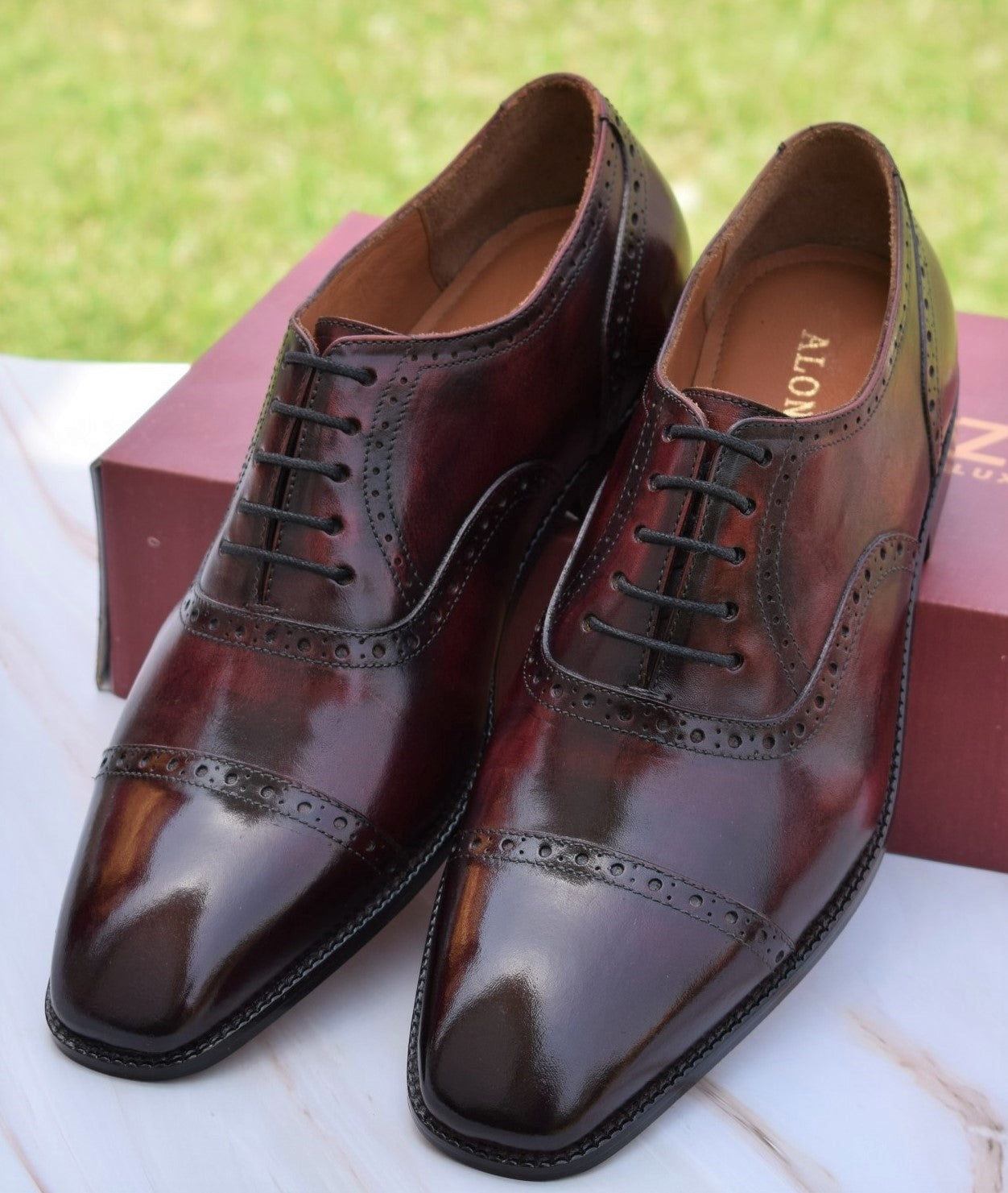 Robert Wine Handmade Leather Brogue Shoes - SeeandWear