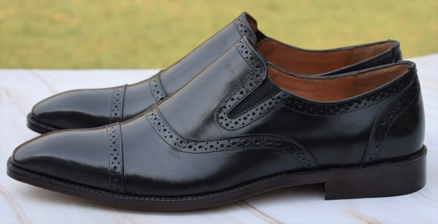 Grant Slipon Brouge Handmade Shoes for Men - SeeandWear