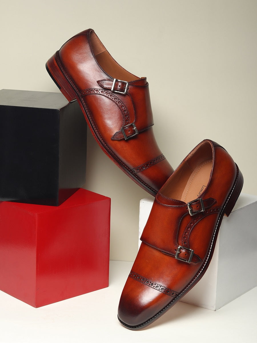 Style Double Monk Strap Handmade Shoes - SeeandWear