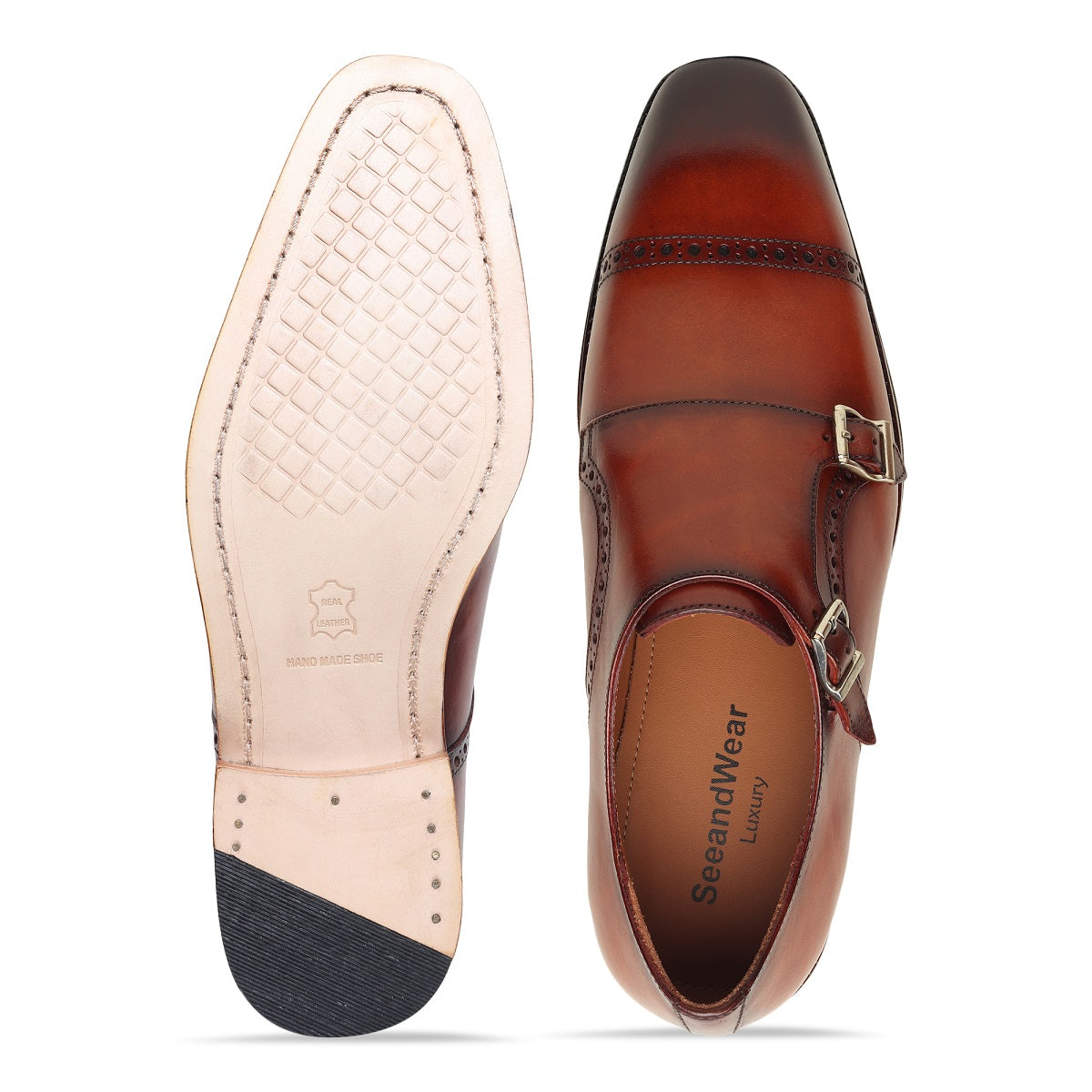 Style Double Monk Strap Handmade Shoes - SeeandWear