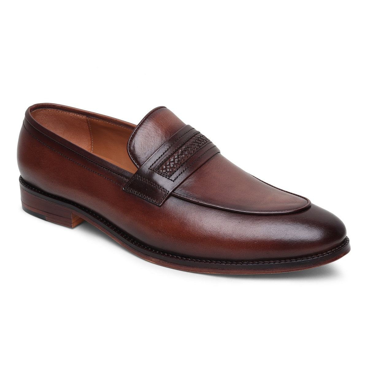 Matteo Weaving Slipon Leather Sole Shoes - SeeandWear
