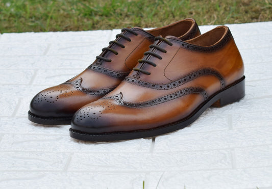 Leather Sole Shoes for Men - Adam Brogue - SeeandWear