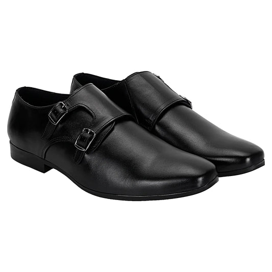 double monk strap shoes black-Defective - SeeandWear