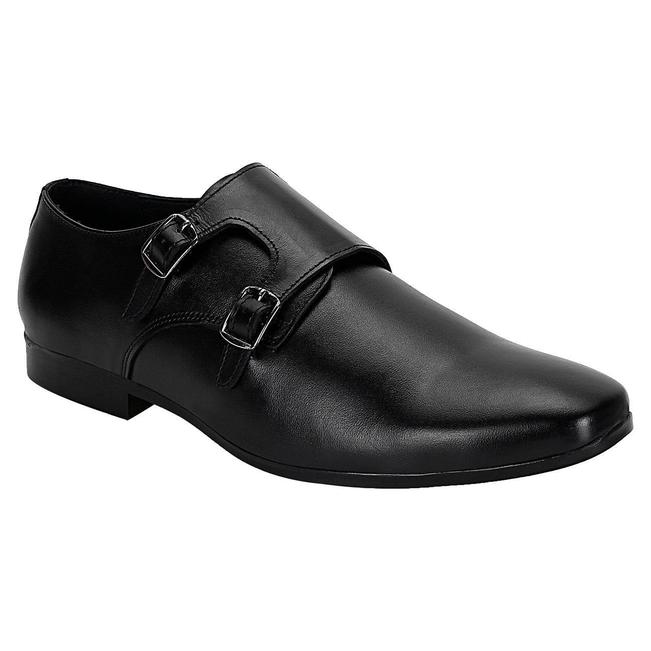 Double Monk Strap Shoes Black - SeeandWear