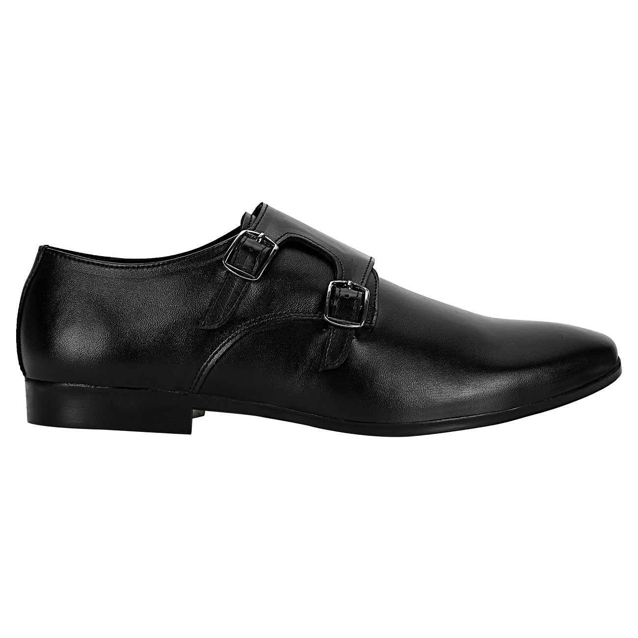 Double Monk Strap Shoes Black - SeeandWear