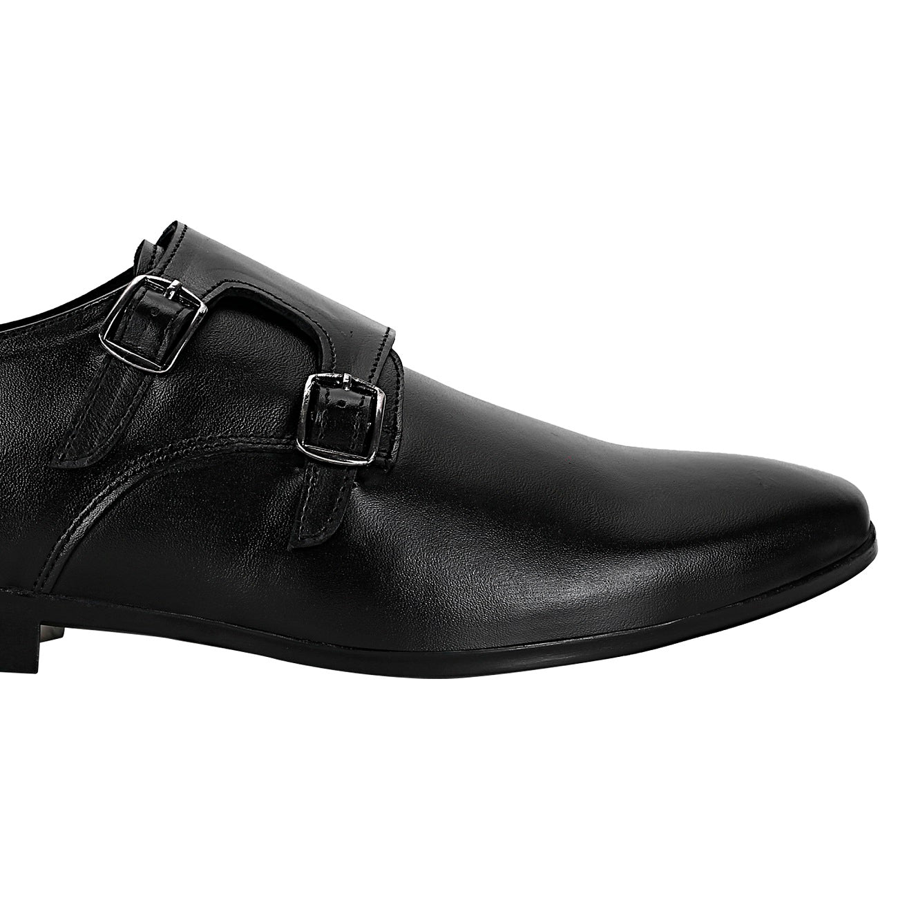 Double Monk Strap Shoes Black - SeeandWear