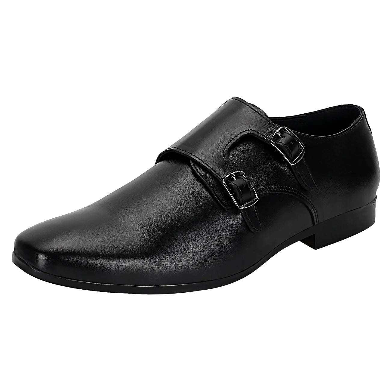 double monk strap shoes black-Defective - SeeandWear