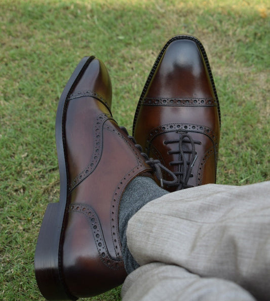 Oxford Handmade Leather Shoes - SeeandWear
