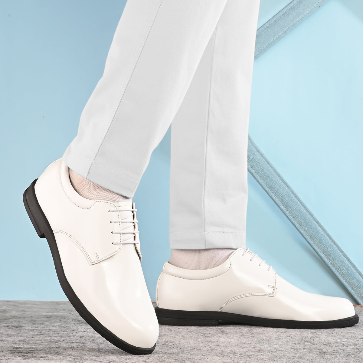 White Patent Leather High Gloss Navy Coast Guard Uniform Shoes