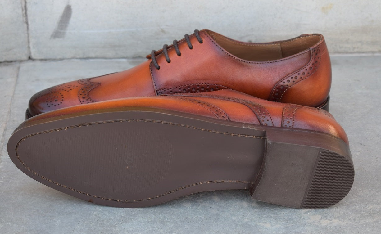 Adam Brogue Leather Sole Shoes - Clearance