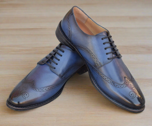 Brogue Leather Sole Shoes - Clearance