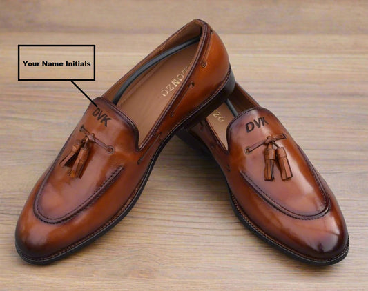 Name Initials Handmade Leather Shoes - SeeandWear