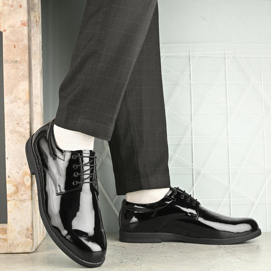 Black Patent Leather High Gloss Navy Coast Guard Uniform Shoes