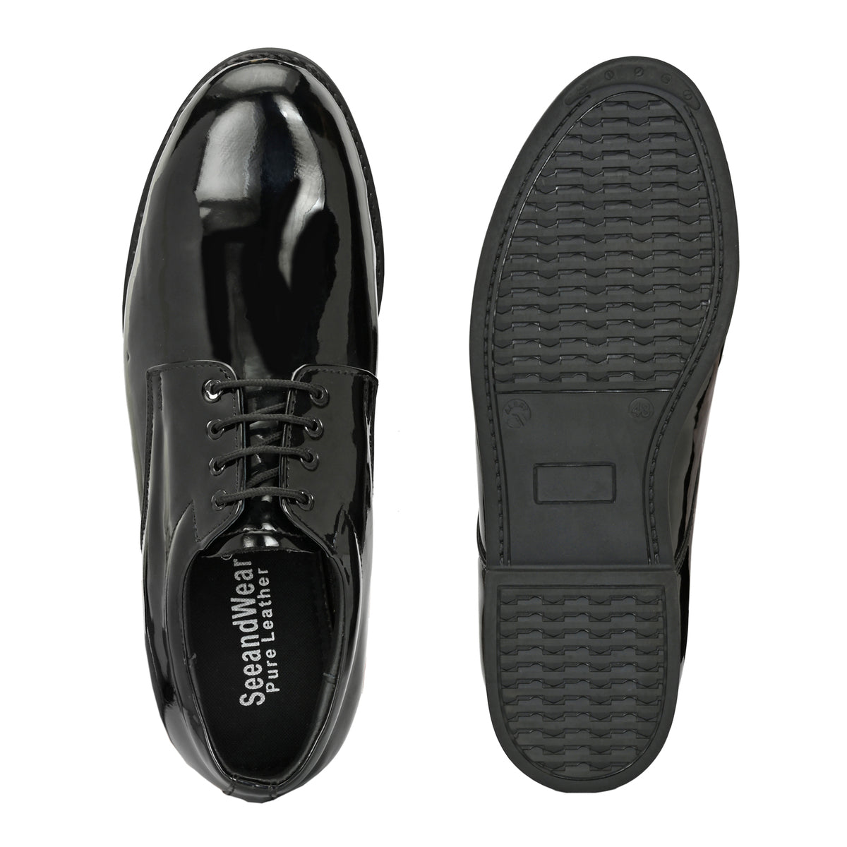 Black Patent Leather High Gloss Navy Coast Guard Uniform Shoes