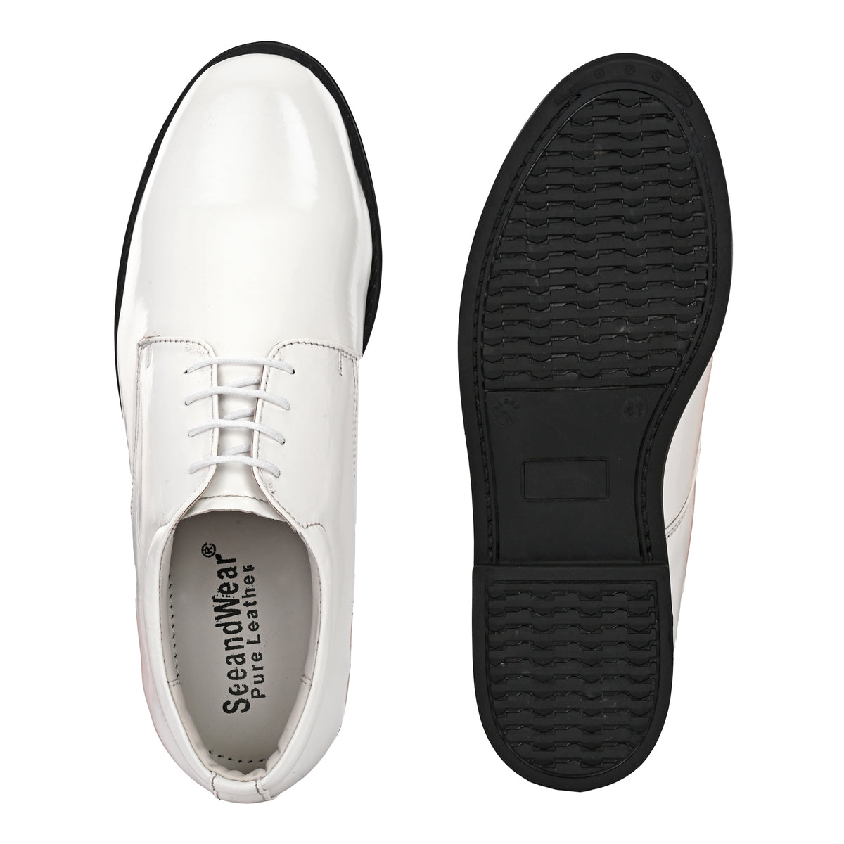White Patent Leather High Gloss Navy Coast Guard Uniform Shoes