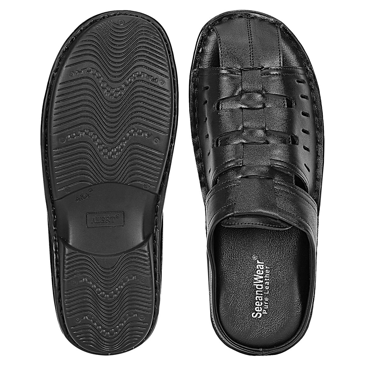 Mens Black Sandals Mexican Huaraches Genuine Leather Handmade Woven Open  Toe | eBay