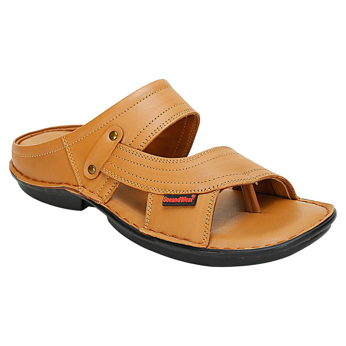 SeeandWear  Men Leather Tan Sandal - SeeandWear