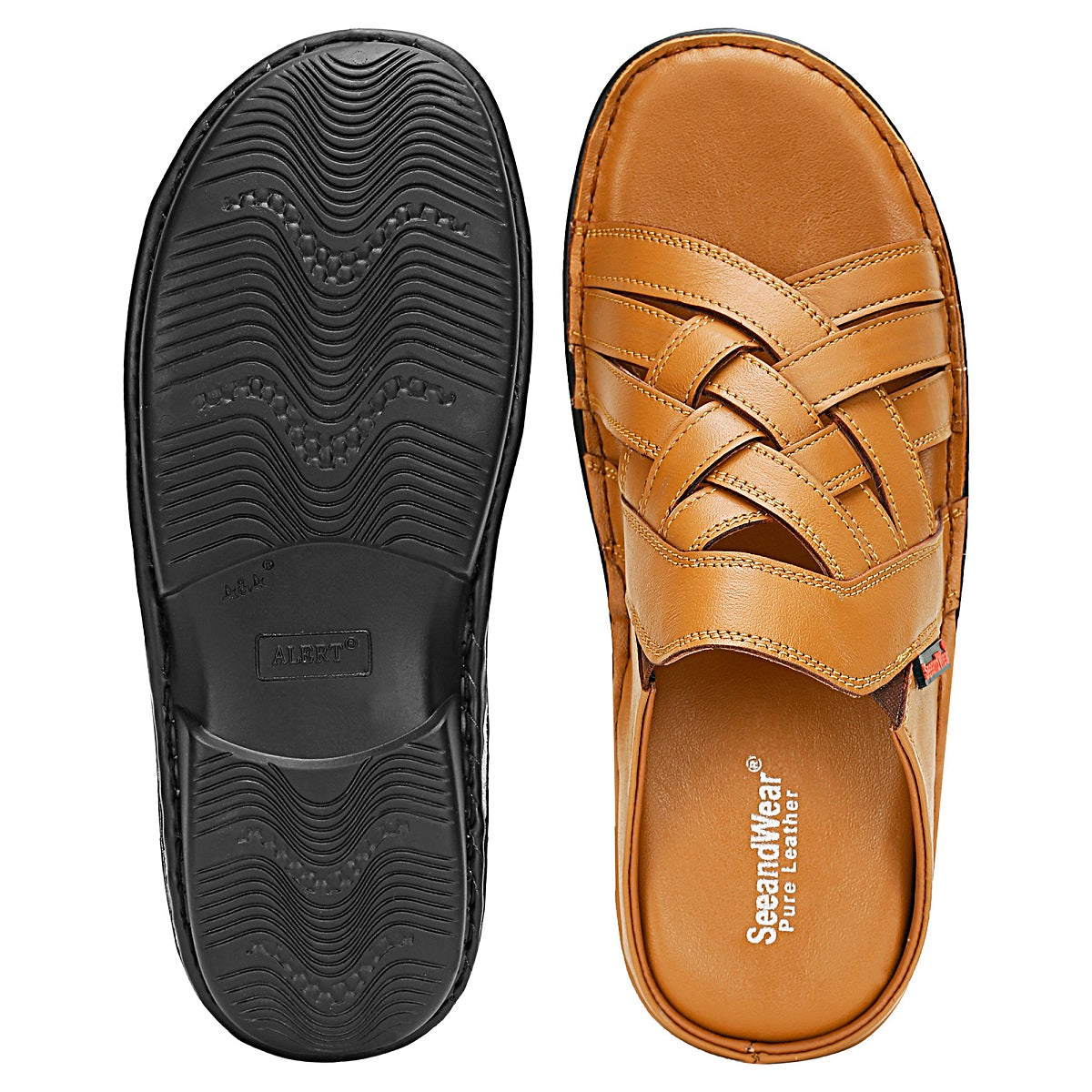 SeeandWear Men Leather Tan Sandal