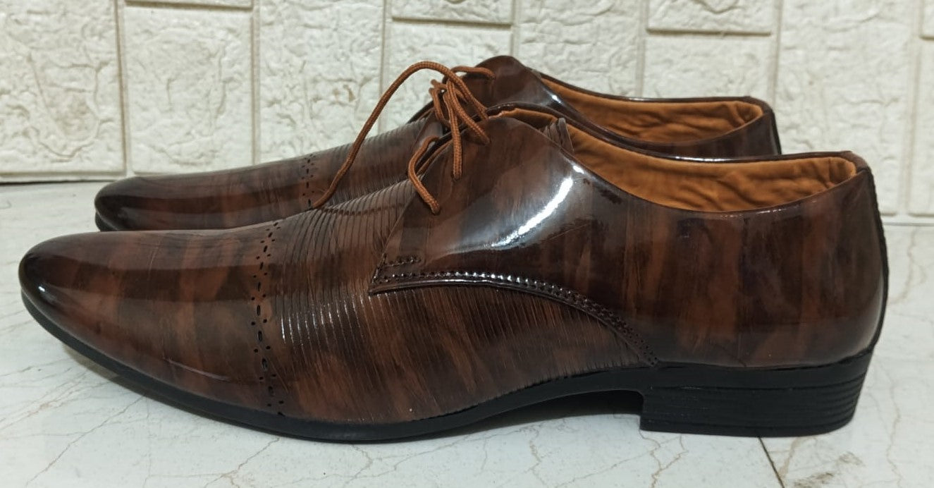 Brown patent Formal Shoes For Men