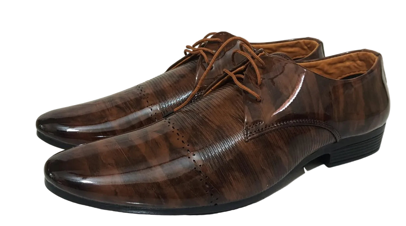 Brown patent Formal Shoes For Men