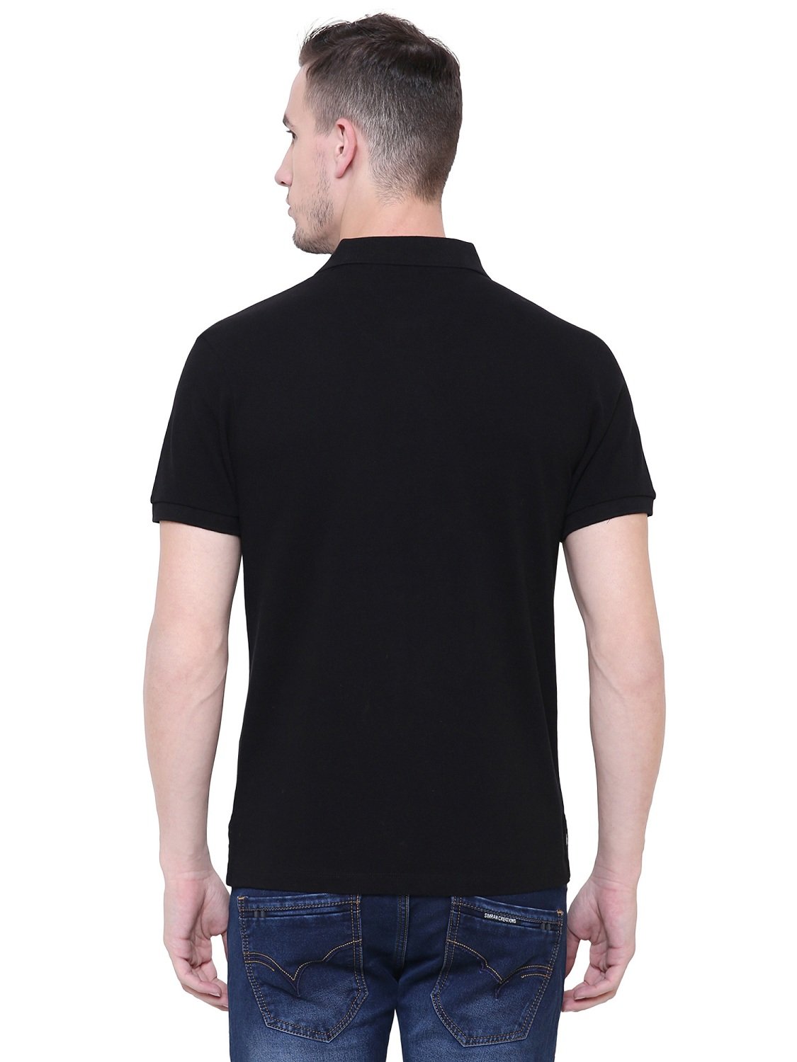 SeeandWear Men's Polo Collar Black T-Shirt - SeeandWear