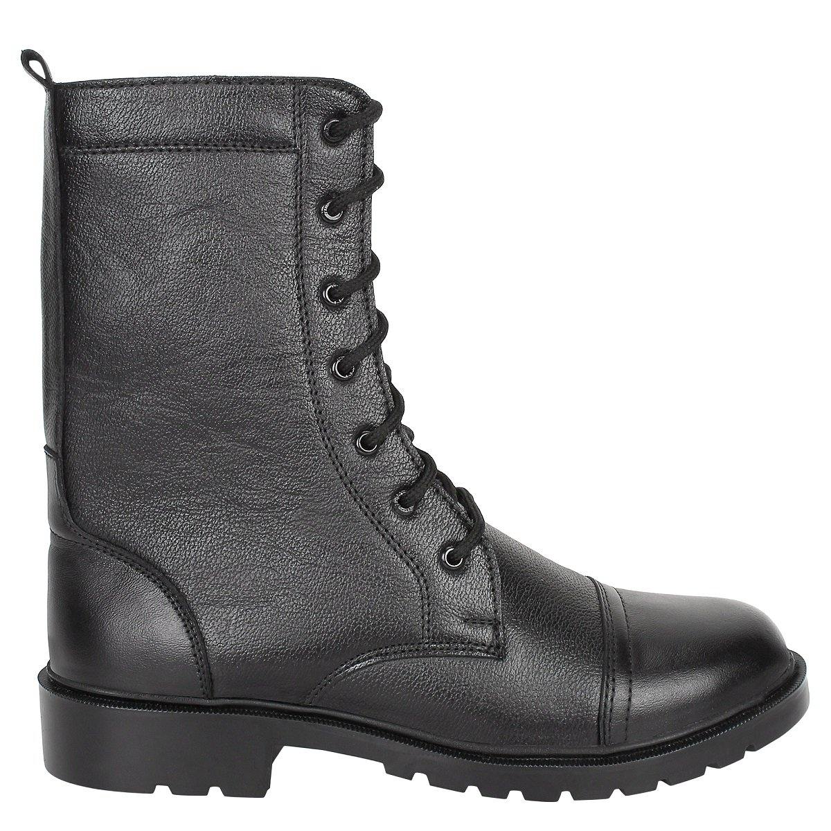 Mens black leather military on sale boots