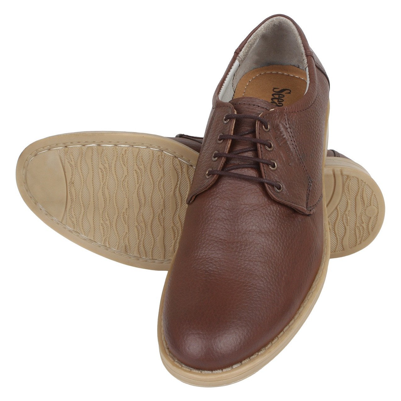 SeeandWear Formal Shoes For Men. Branded Leather Shoes Brown Colour - Minor Defect - SeeandWear